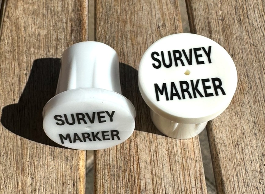 (image for) Plastic Survey Marker for 5/8" Rebar or 1" Pipe
